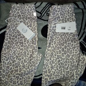 Calvin Klein Animal Print Leggings in Beige and Gray
